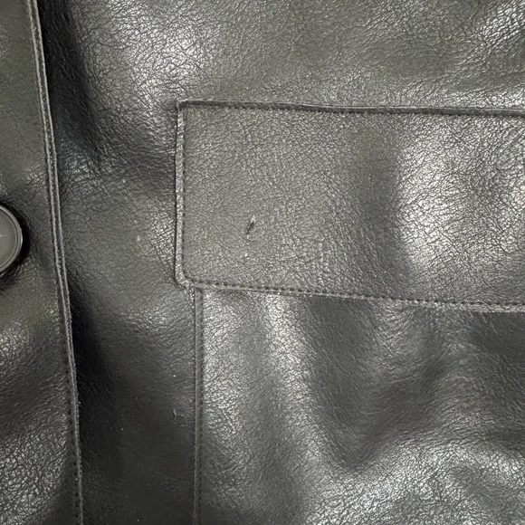 Mango Black Leather Jacket Size XS - Picture 5 of 8